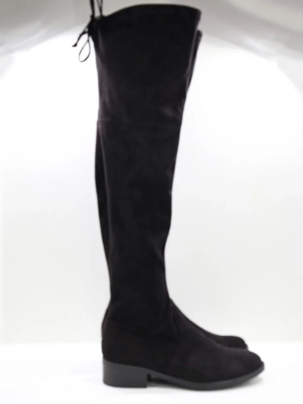 Unisa Unmaury Black Suede Flat Over The Knee Sock Boots - 7.5